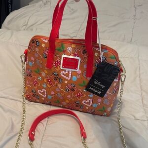 Loungefly Disney Gingerbread Satchel - Red and Orange